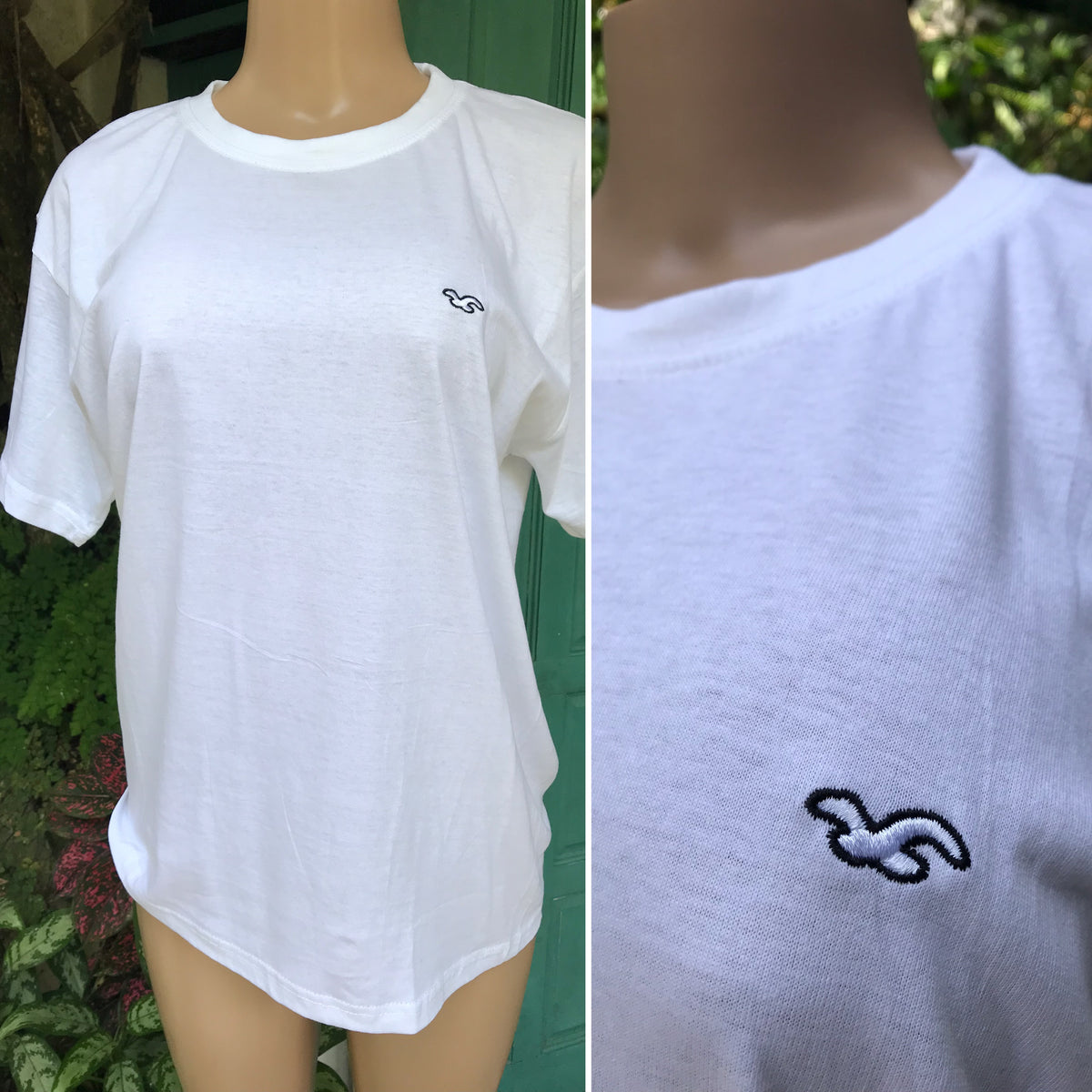 Hollister logo essential white tee minimal 100% Cotton ;;; new /XL