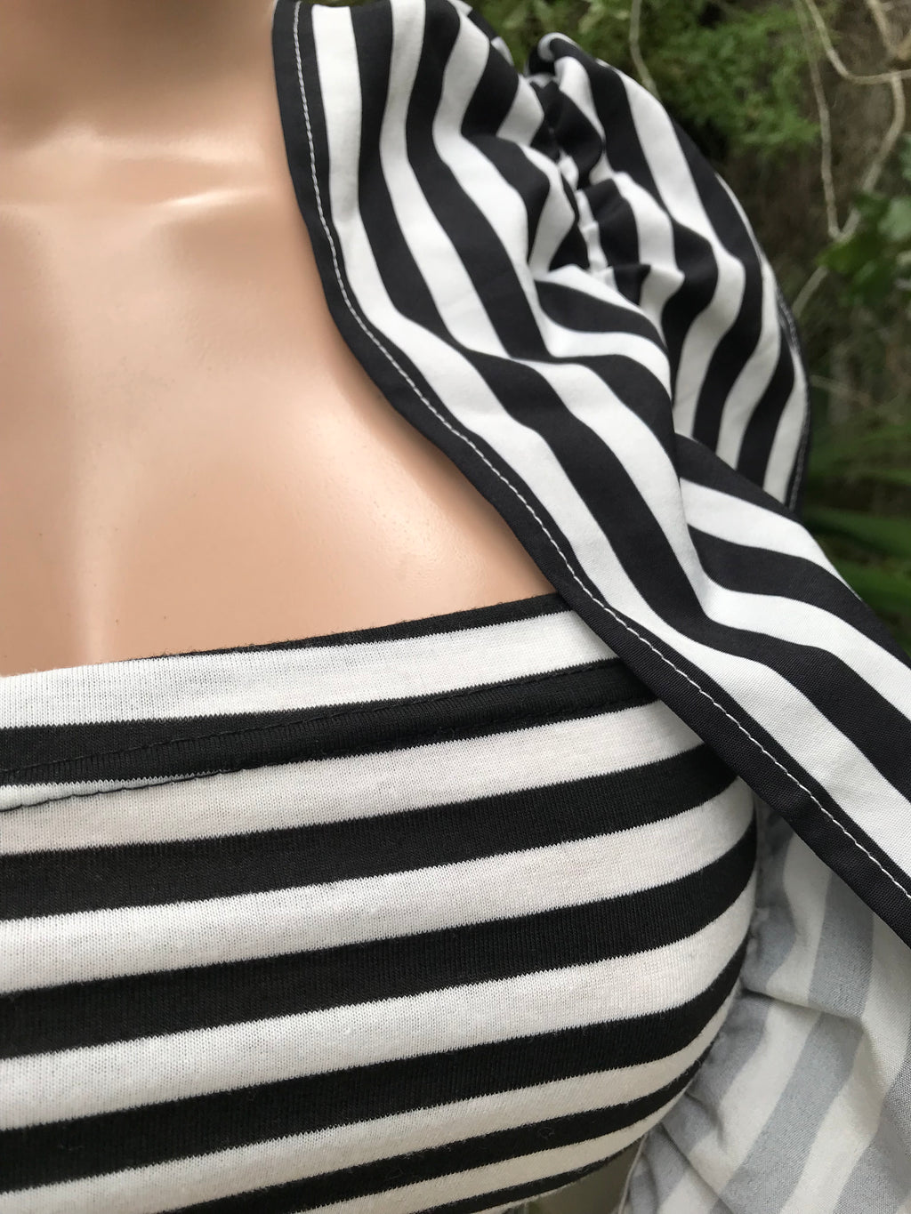 summer stripe tube top with asymmetrical frill detail  ... s