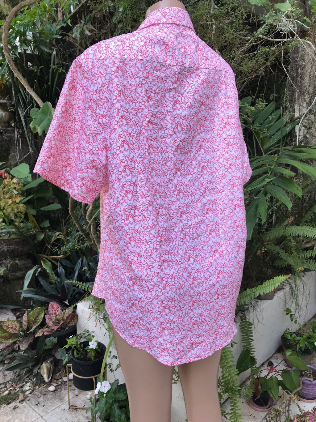 Mens red floral print shirt new... XL