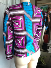 Load image into Gallery viewer, African blue purple slit sleeve statement jacket &gt;&gt;&gt; s
