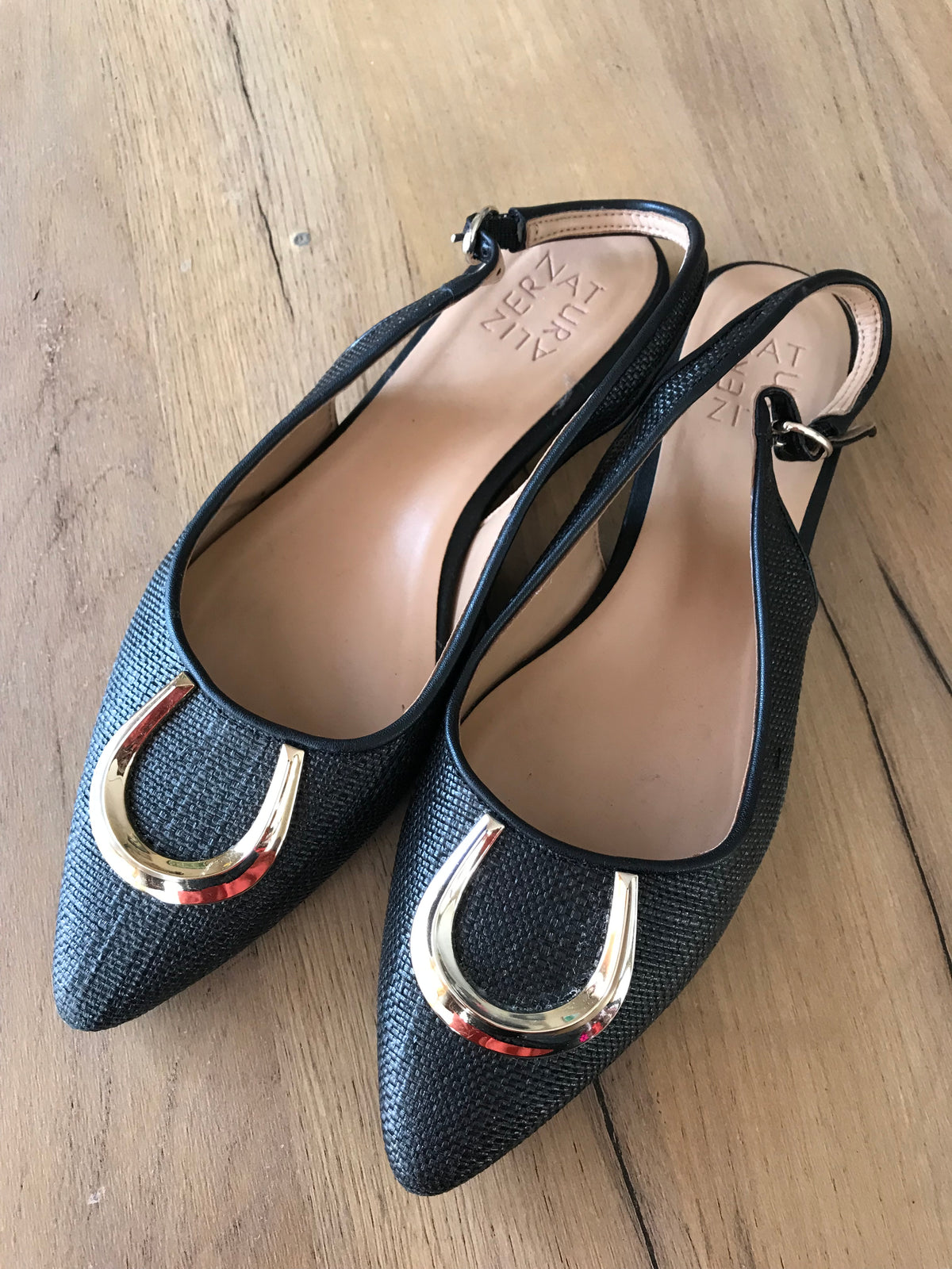 buckle pointed sling back professional shoes /// size 8 / 8.5
