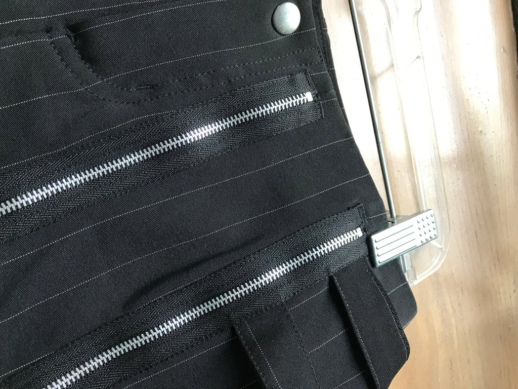 Black Punk Mini Skirt With Zips . S