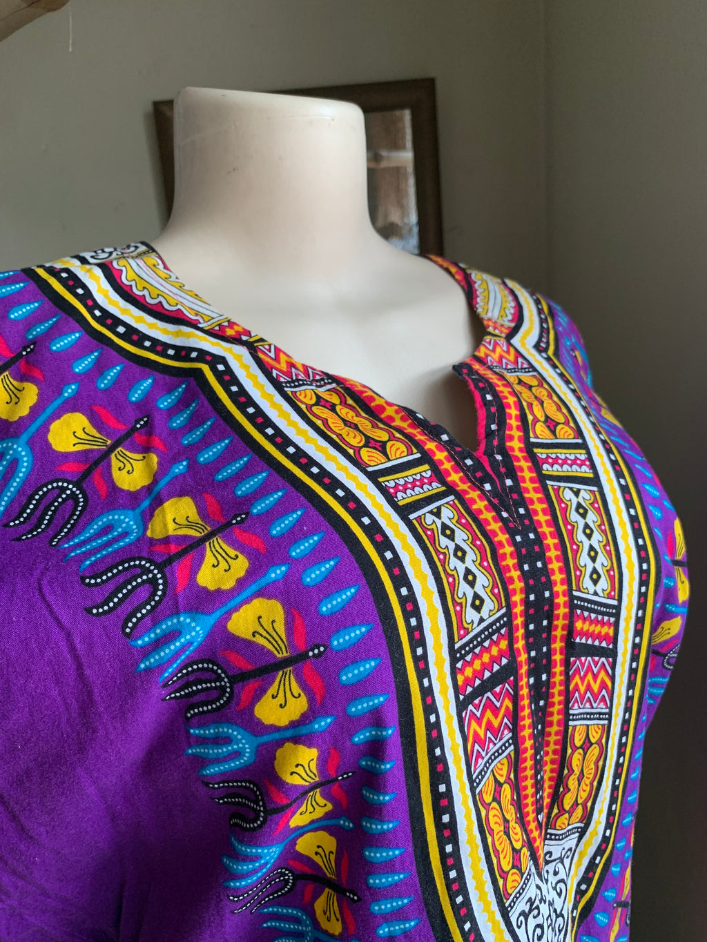 Indigo Dashiki Style Shirt ... M