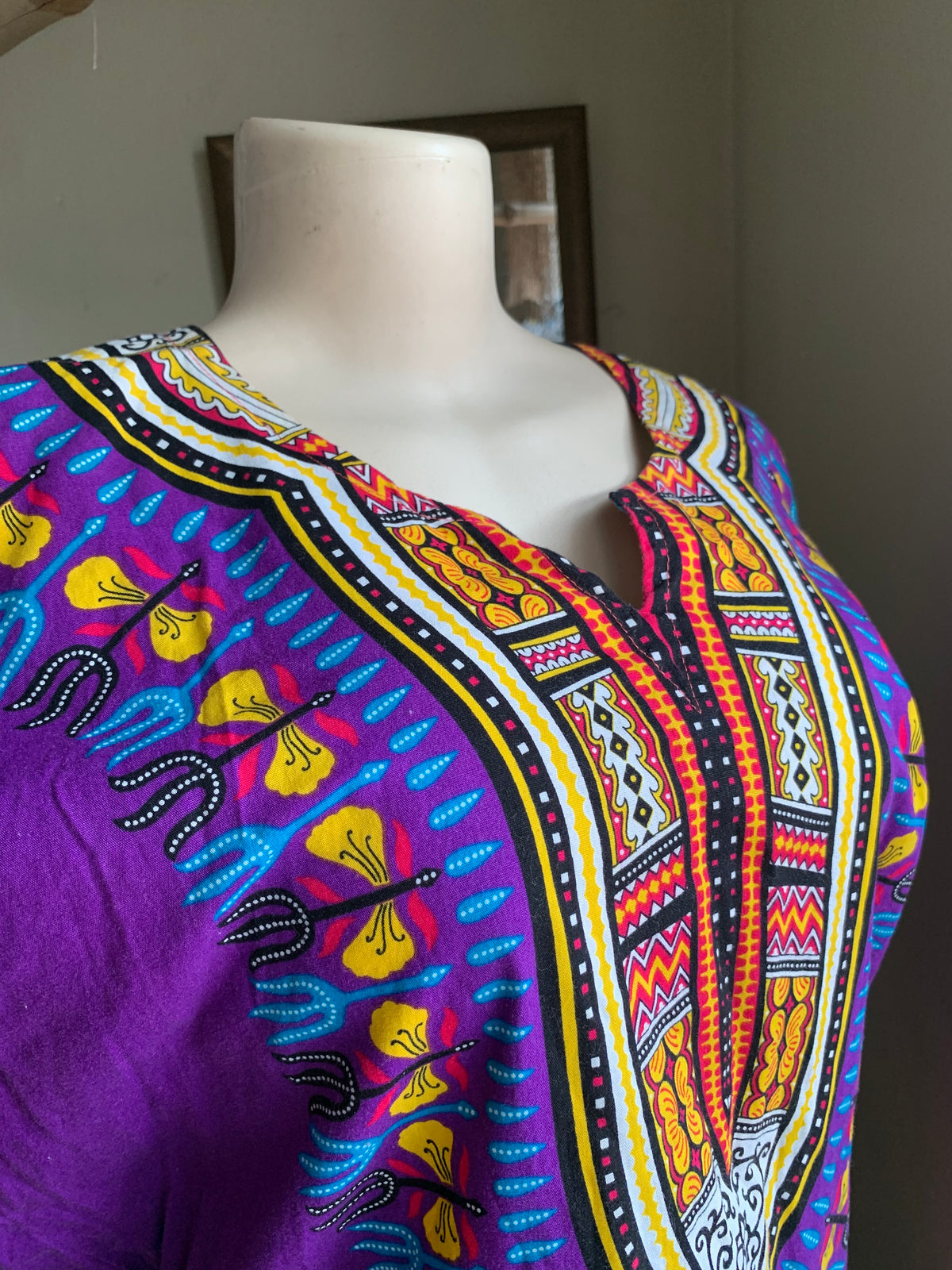 Indigo Dashiki Style Shirt ... M