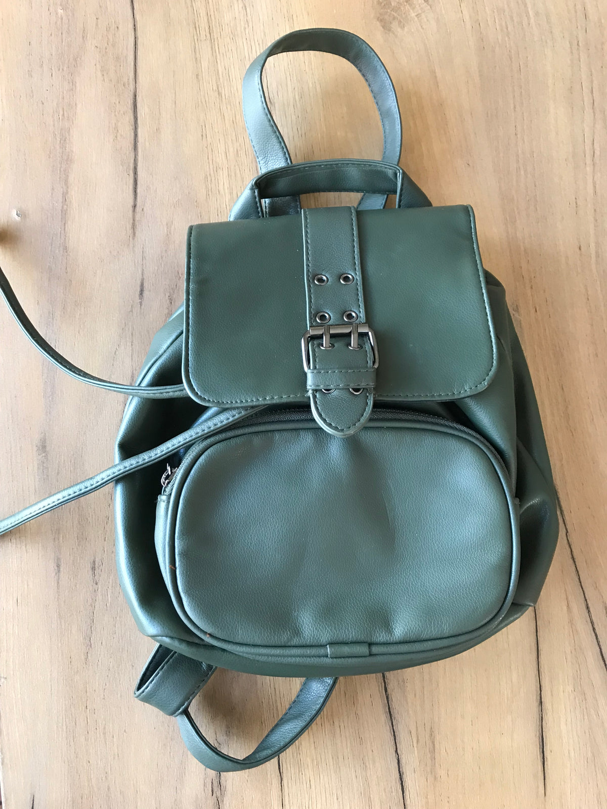 Like new soft touch sage green mini backpack