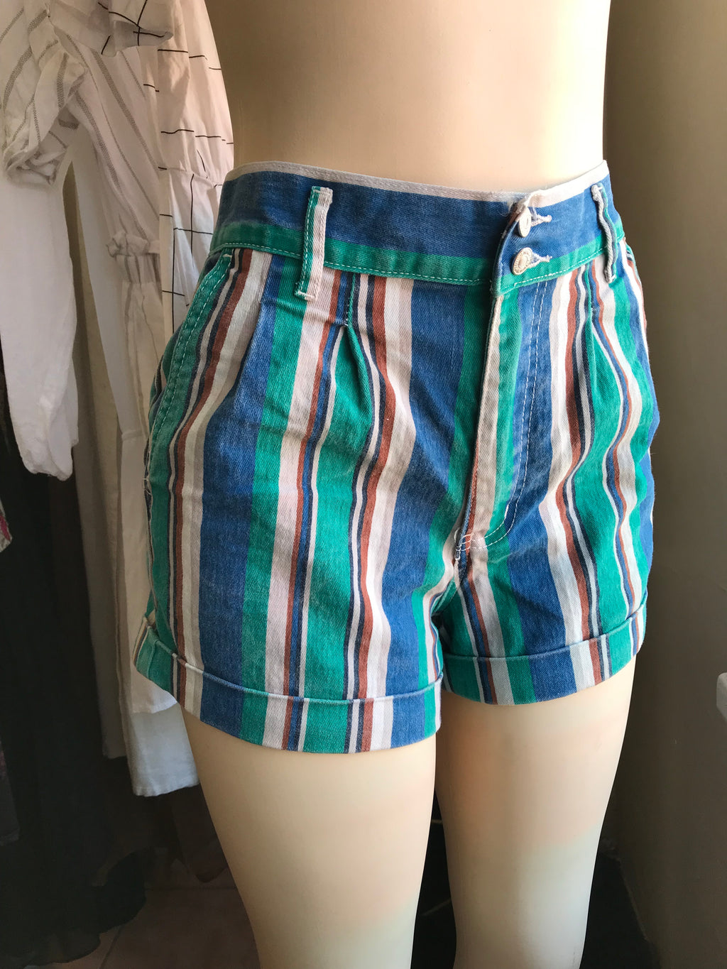 vintage blue stripe shorts s/ w29  ^^^