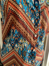 Load image into Gallery viewer, Tribal print sleeveless button down blouse … slll
