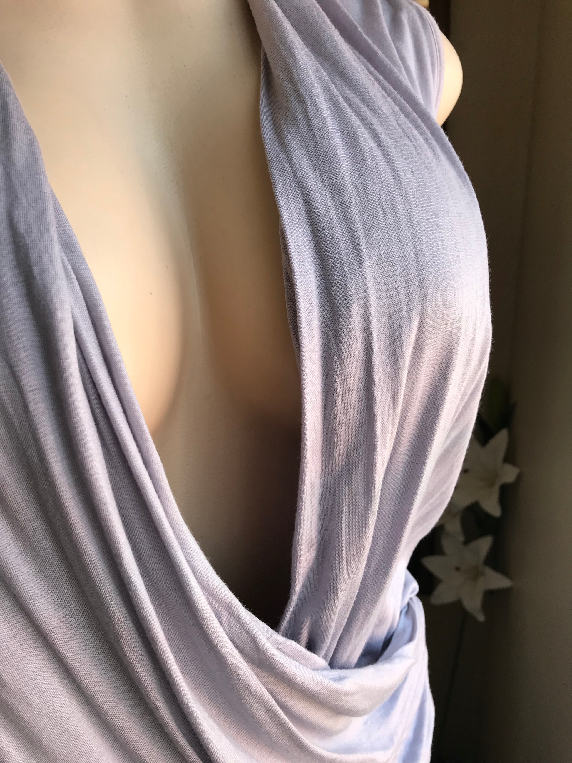Banana republic grey cowl neck top m