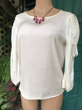 Load image into Gallery viewer, Ann taylor White silky professional blouse... s/mlll
