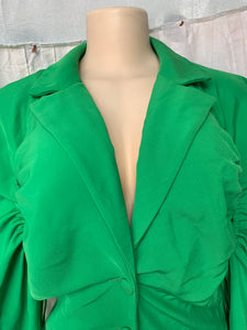 Green statement blazer dress M