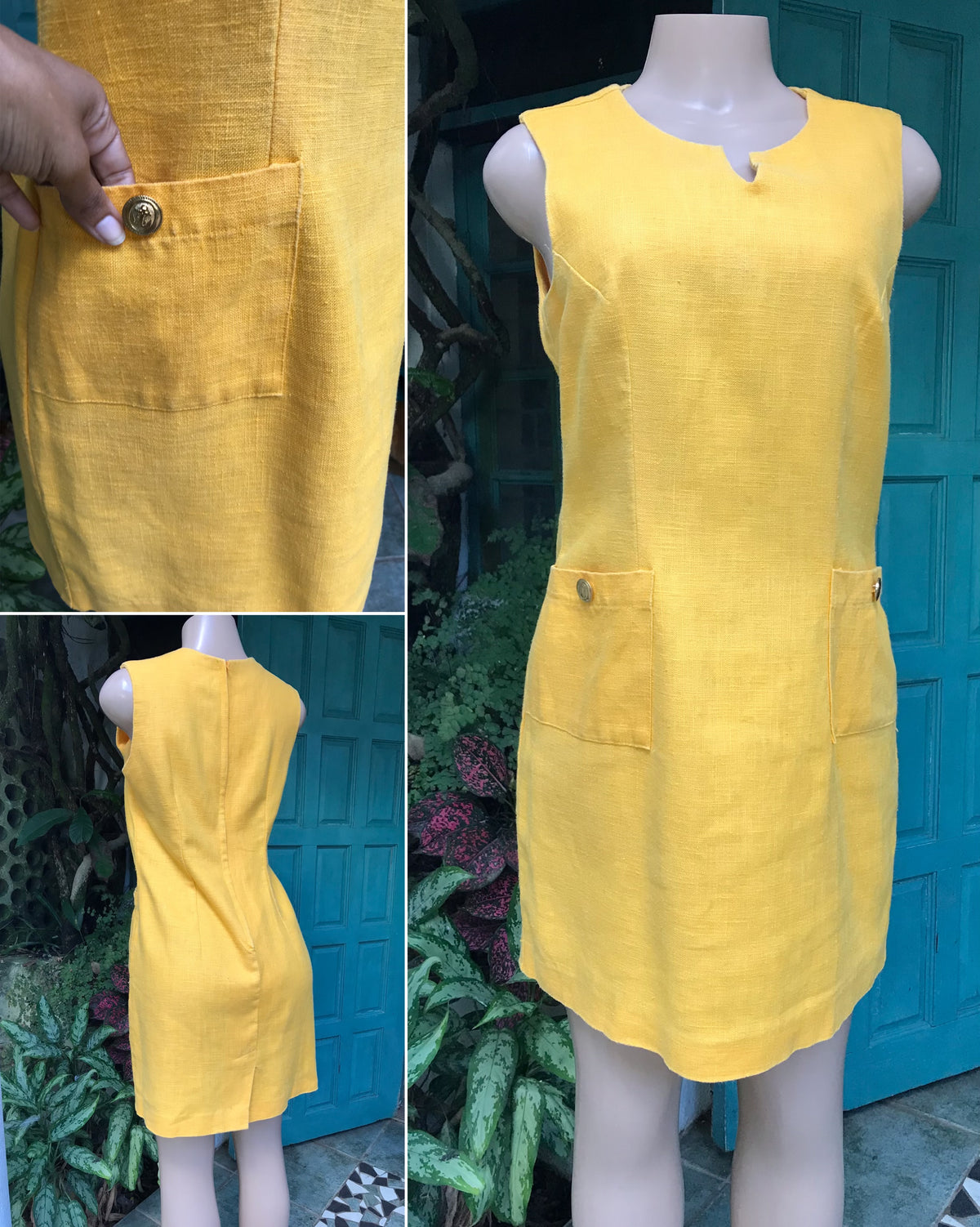 linen mustard professional dress m