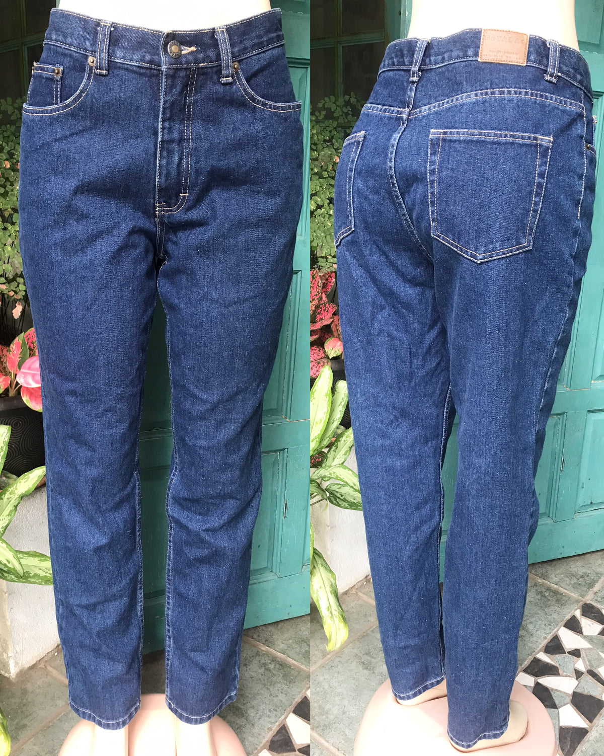 vintage mom jeans classic blue ::: w32 to w33/ M almost L ^^^