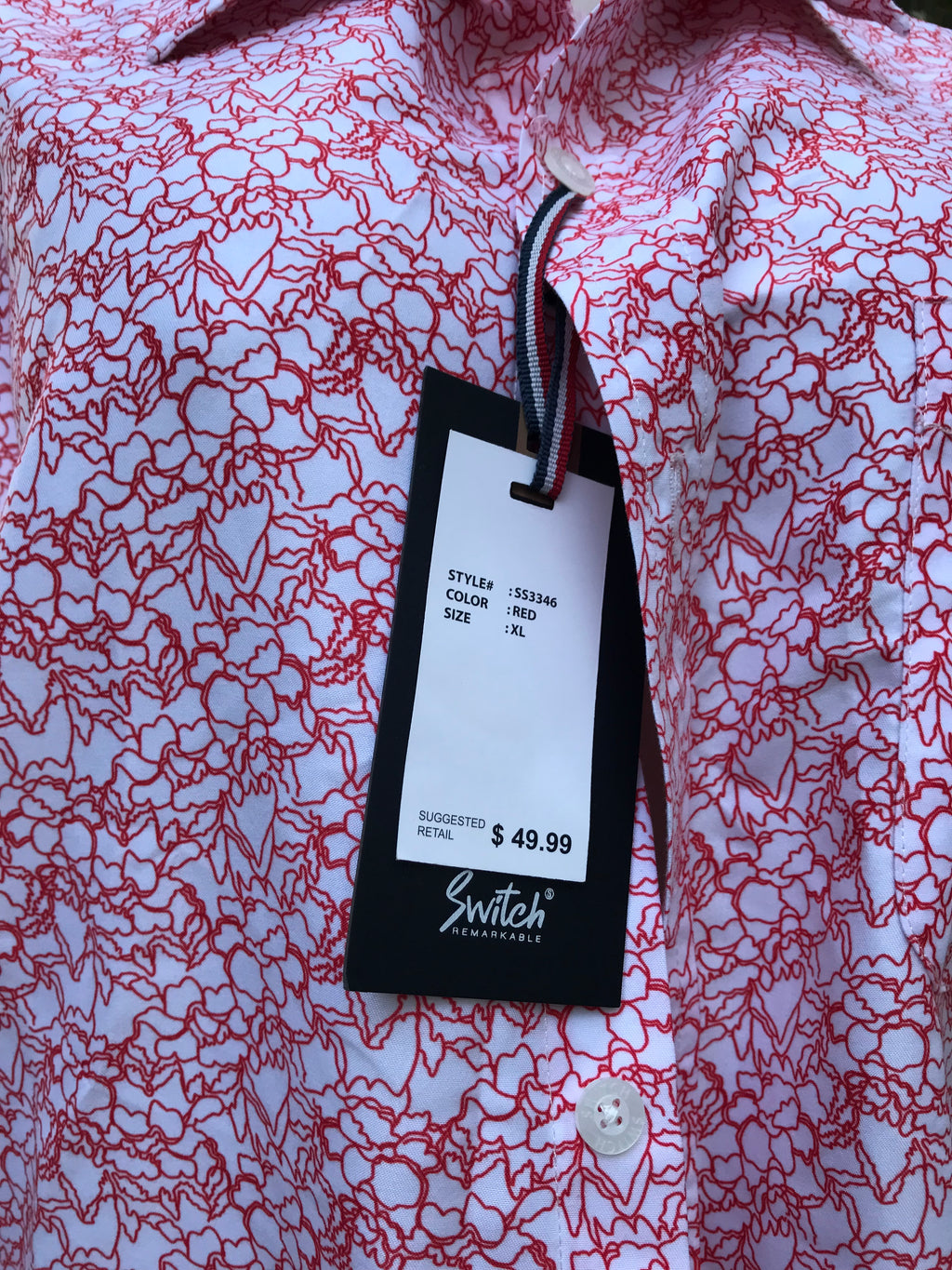 Mens red floral print shirt new... XL