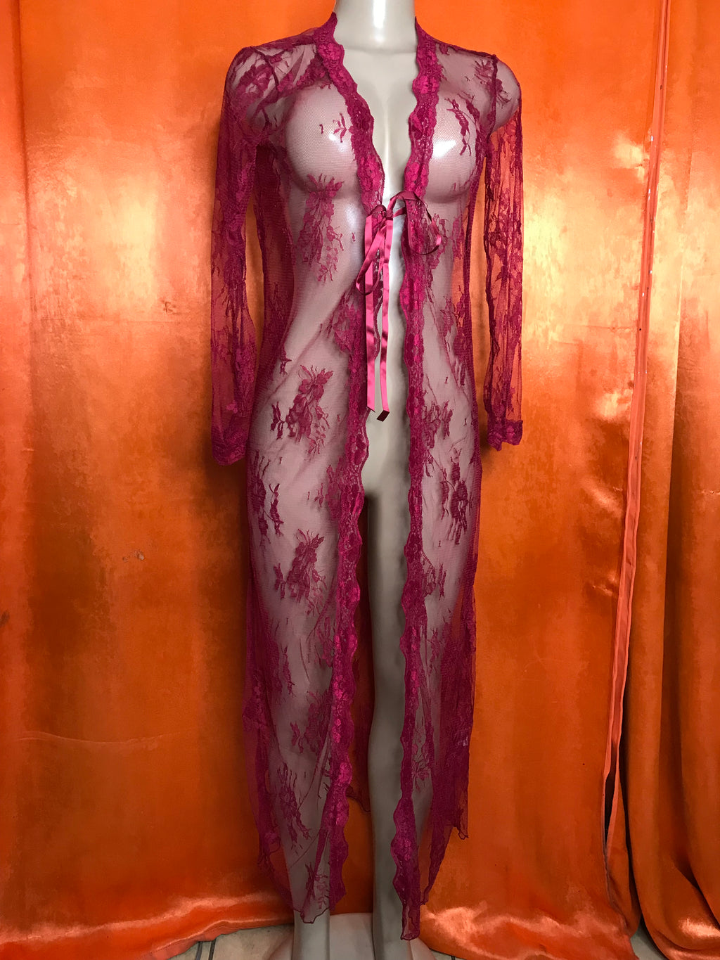 New Red lace robe lingerie . S (can fit M)