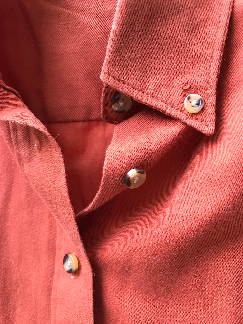 Rust Organic Button Shirt ... S ,,,