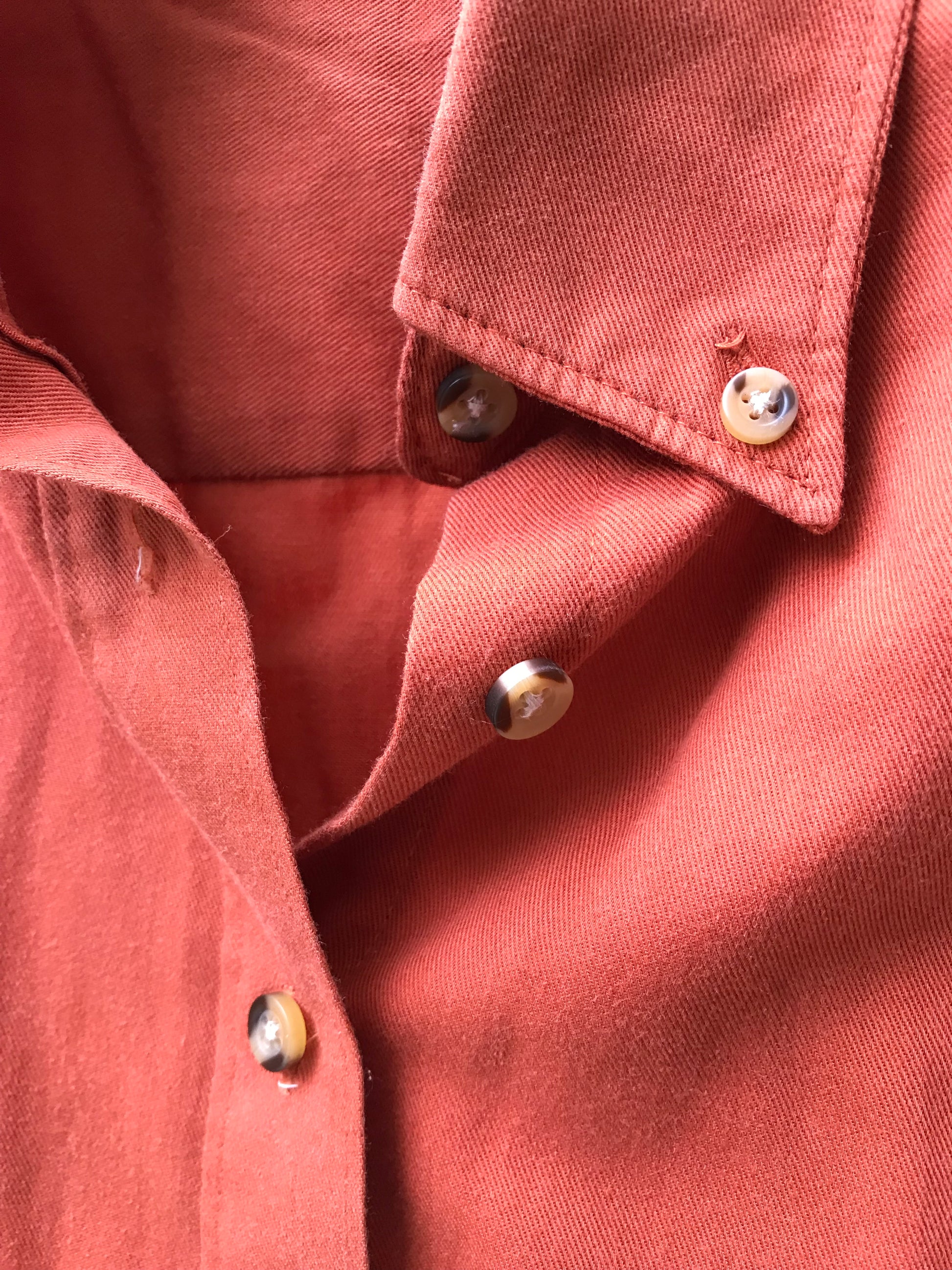 Rust Organic Button Shirt ... S ,,,