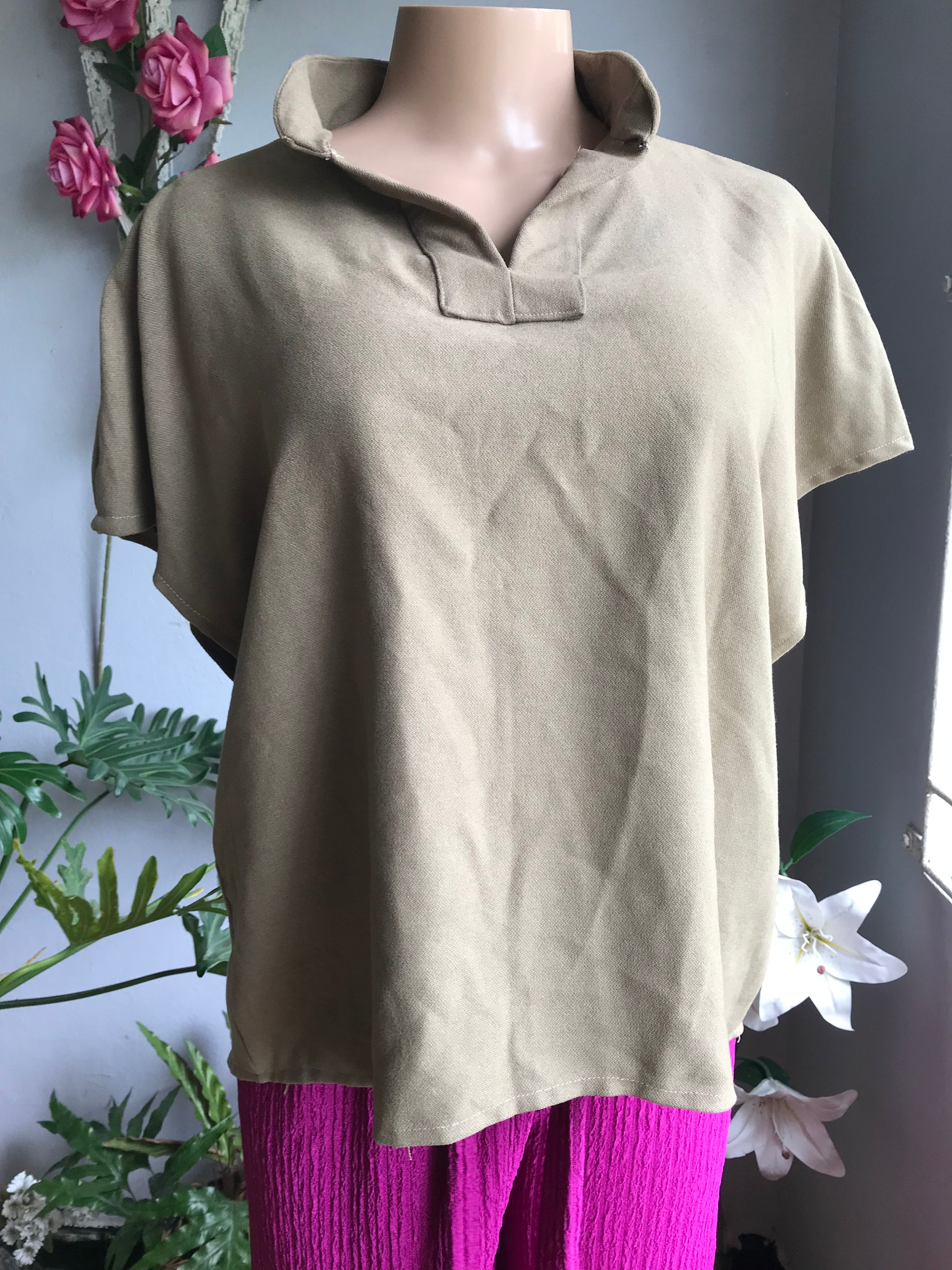 sand unisex hand made indigenous style top organic ... large to plus /XL ,,,