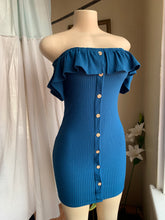 Load image into Gallery viewer, Off the shoulder ruffle sleeve mini dress / slll
