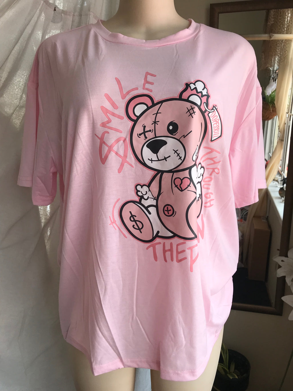 pink smile through the pain graphic tee ;;;