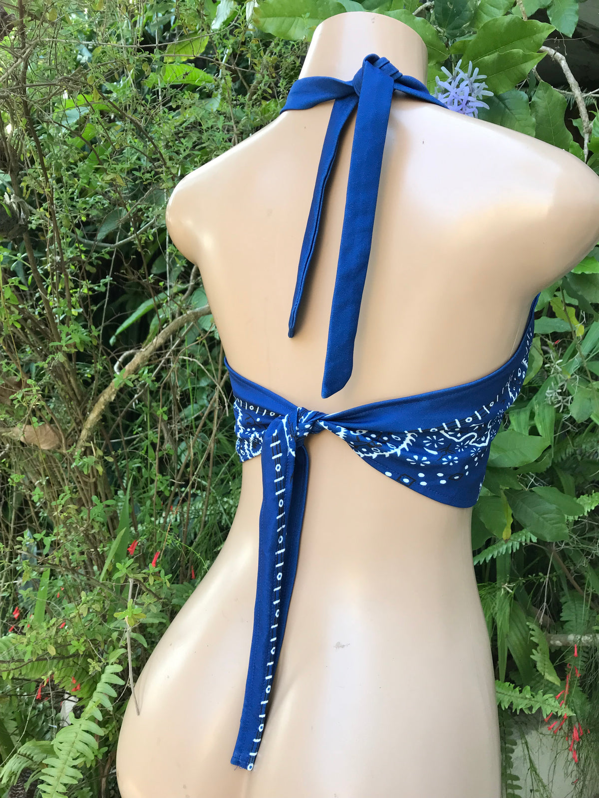 Blue bandana crop top... One Size /XL