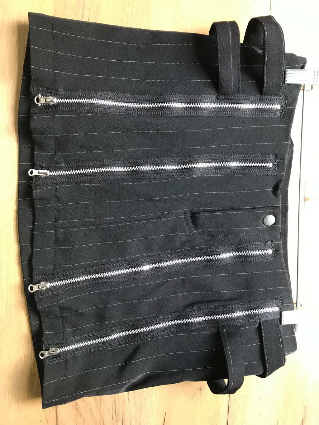 Black Punk Mini Skirt With Zips . S