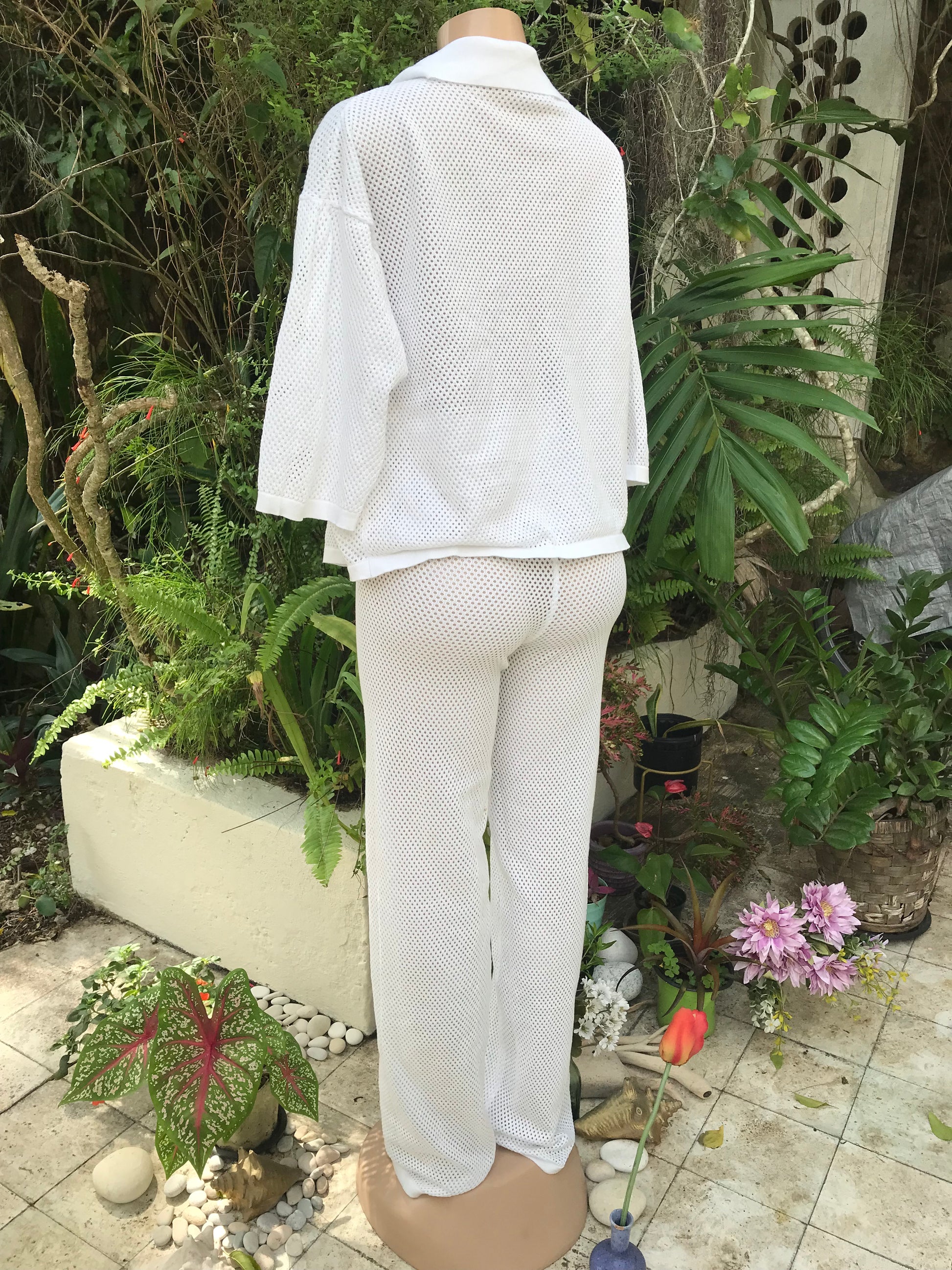 White mesh pants set like new ::: m/L