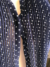 Load image into Gallery viewer, navy sheer polka button short sleeve professional blouse ... s
