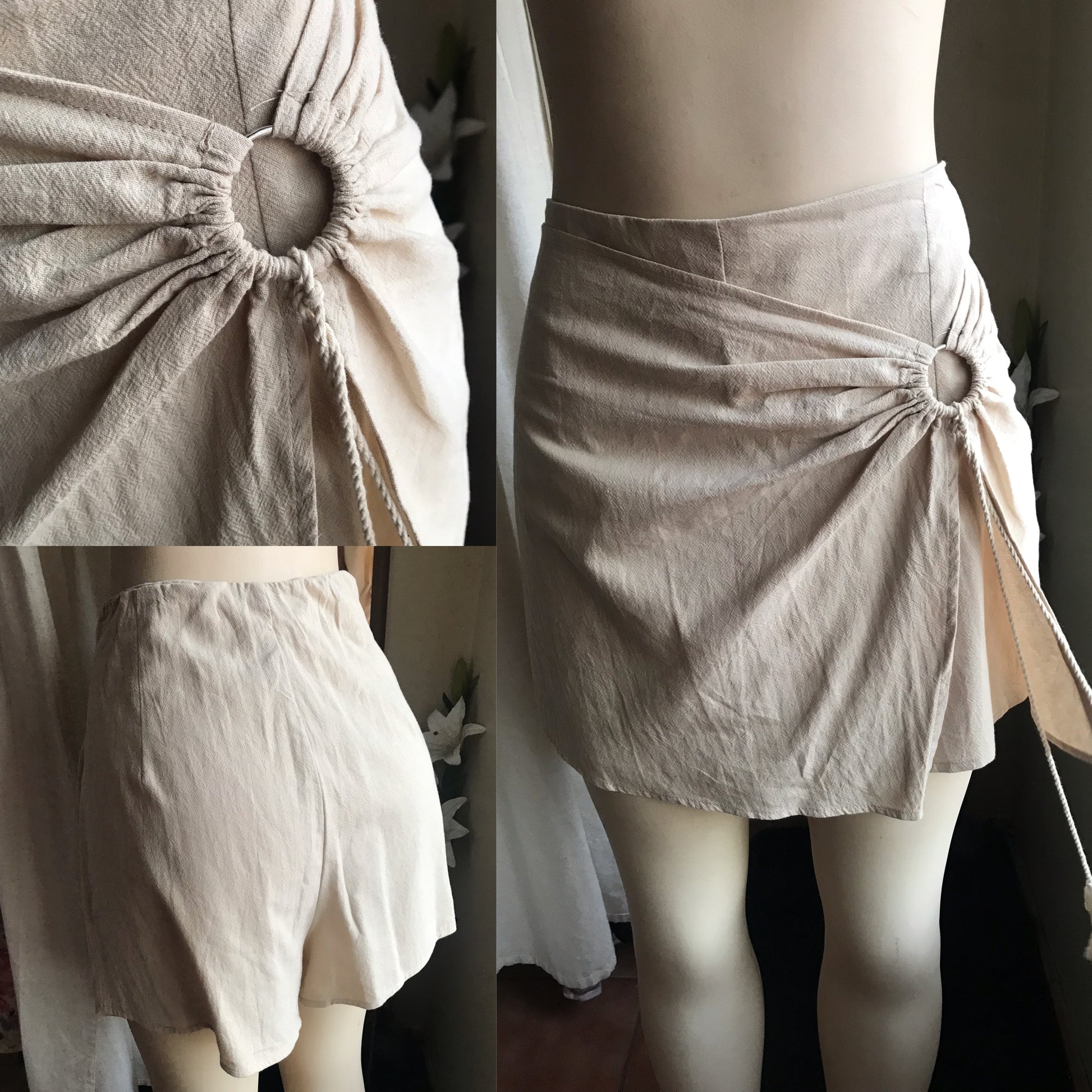 100% Cotton sand tassel skort ... /xl ,,,