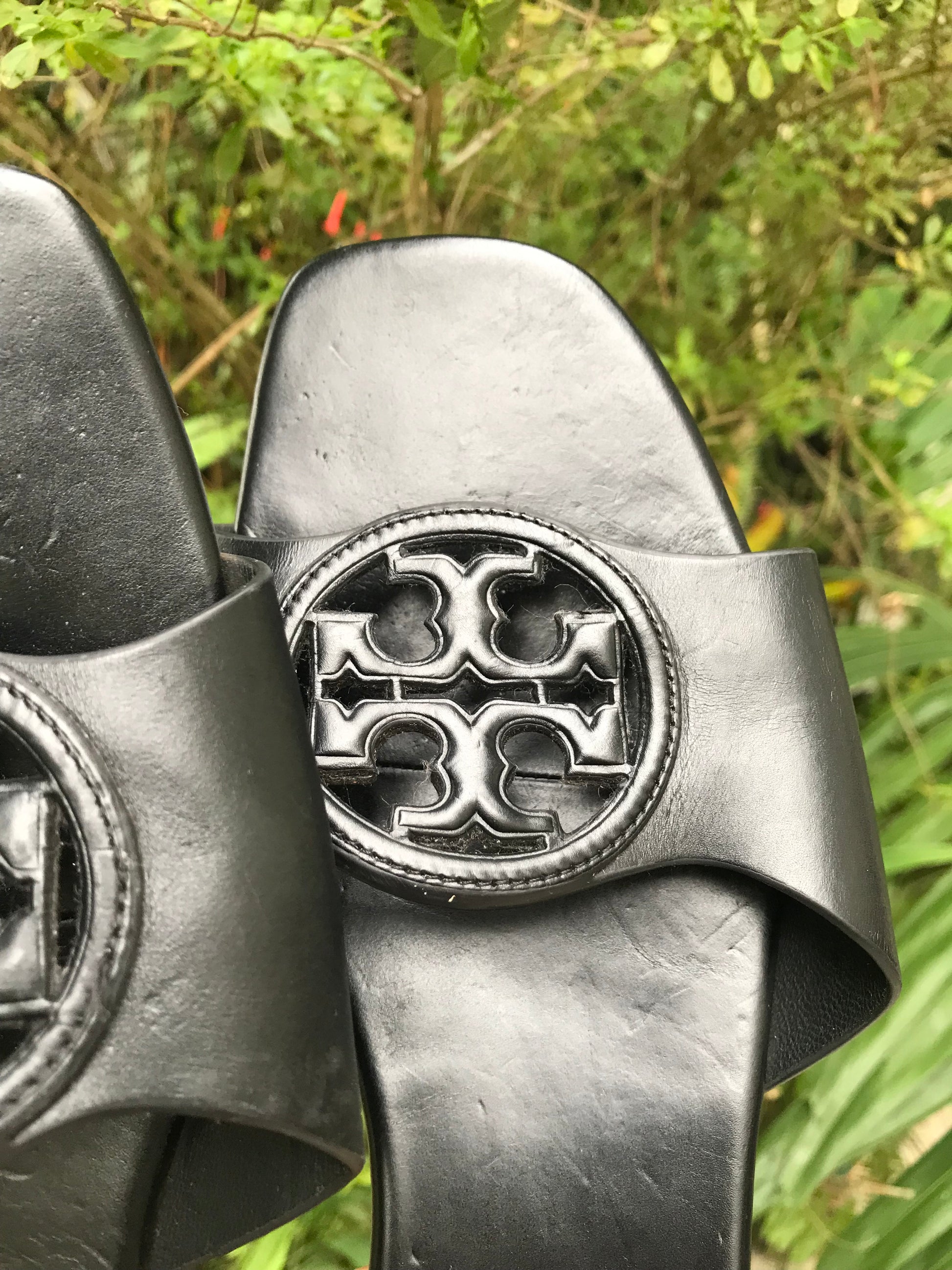 Tory Burch Black Bombé Miller Slide Sandals *** Size 9 ///