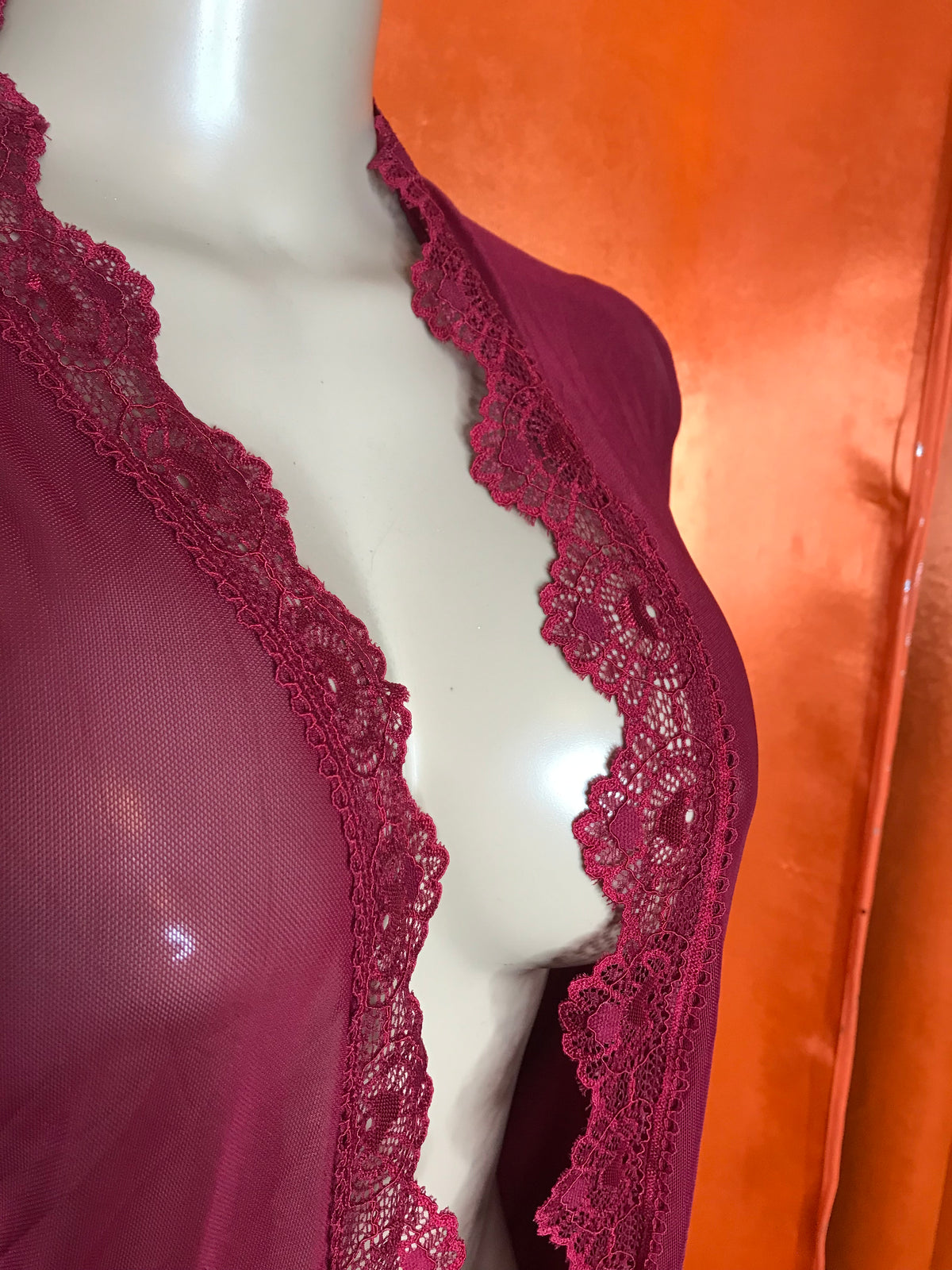 New Red mesh robe lingerie . L