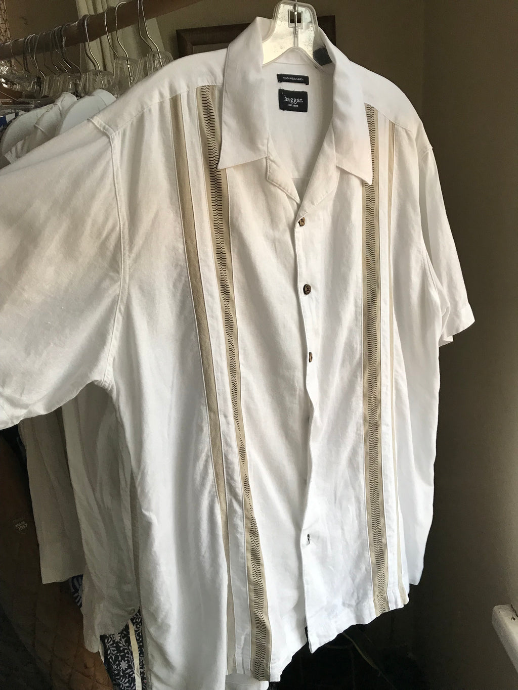 mens linen white kingpin button shirt ... /xl