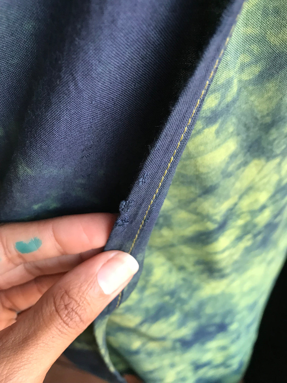 green tie dye long wrap fabric ,,, organic