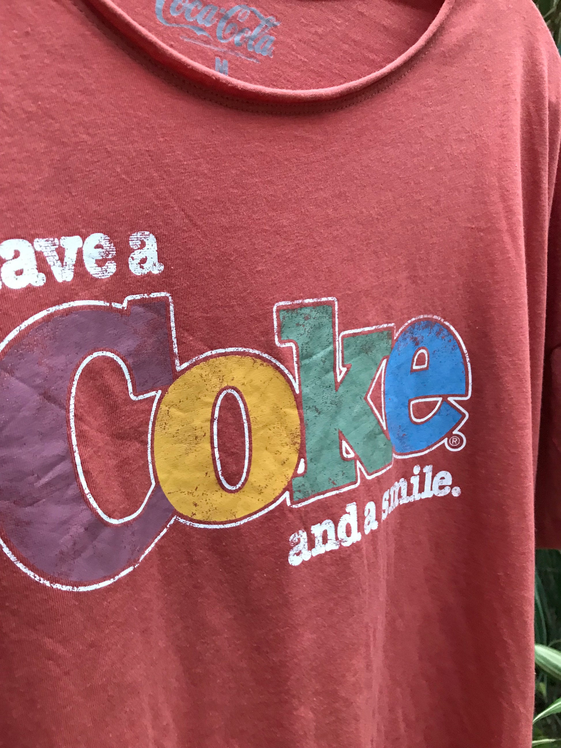 Coke Vintage Rust Graphic Tee ;;; Cotton ... M To Plus (Very Wide) ,,, Unworn