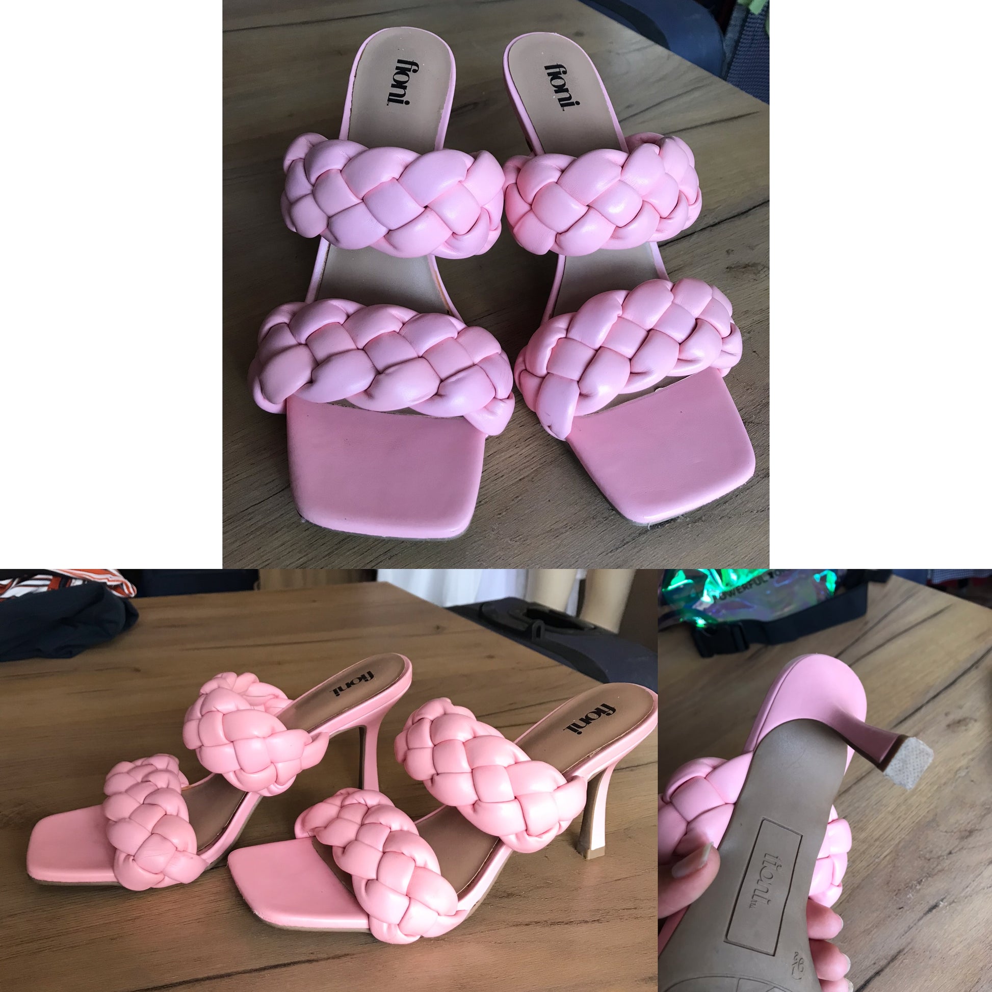 baby pink bubble braid heals /// size 9.5