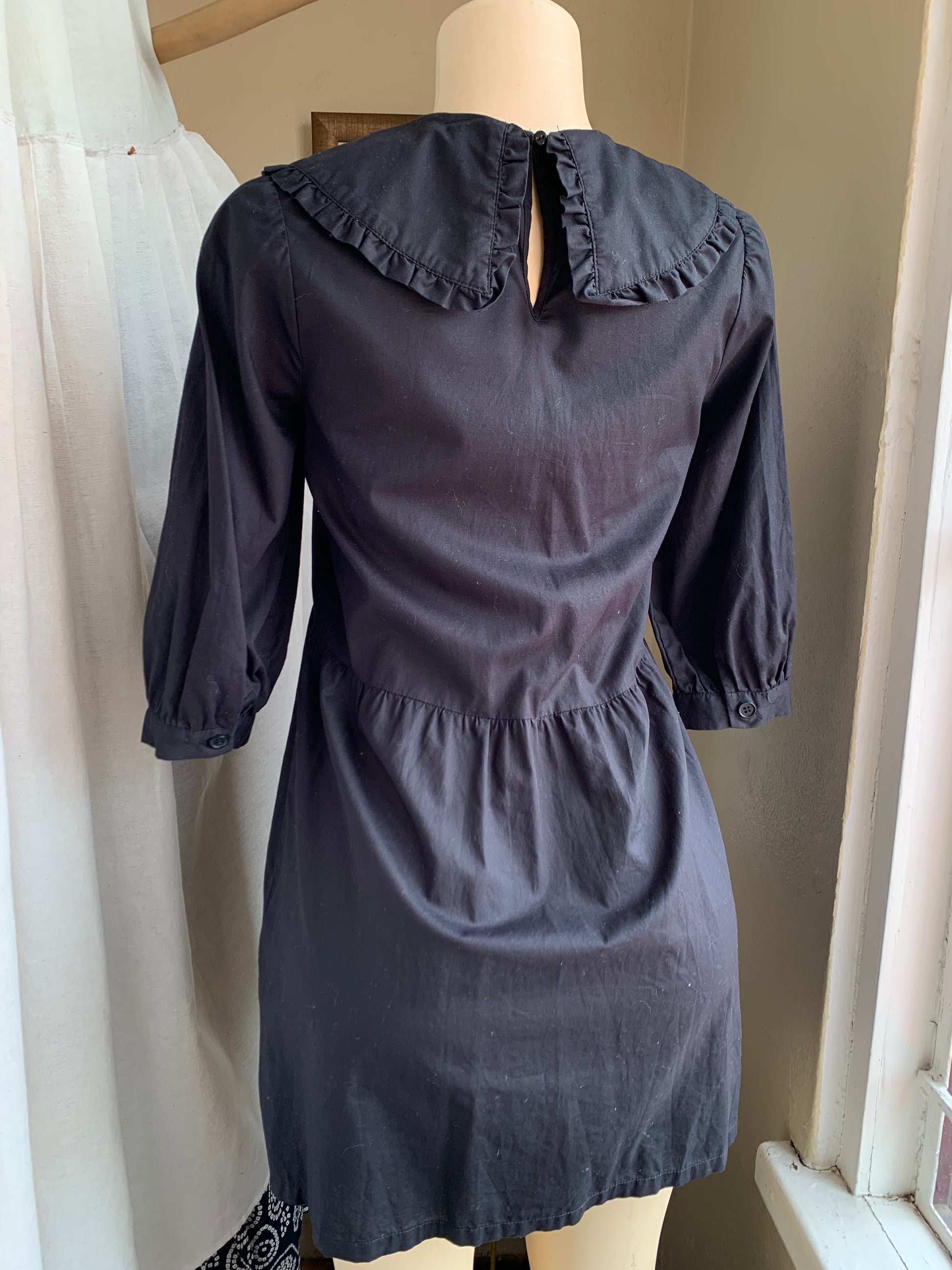 Cotton ruffle collared dress ,,, s