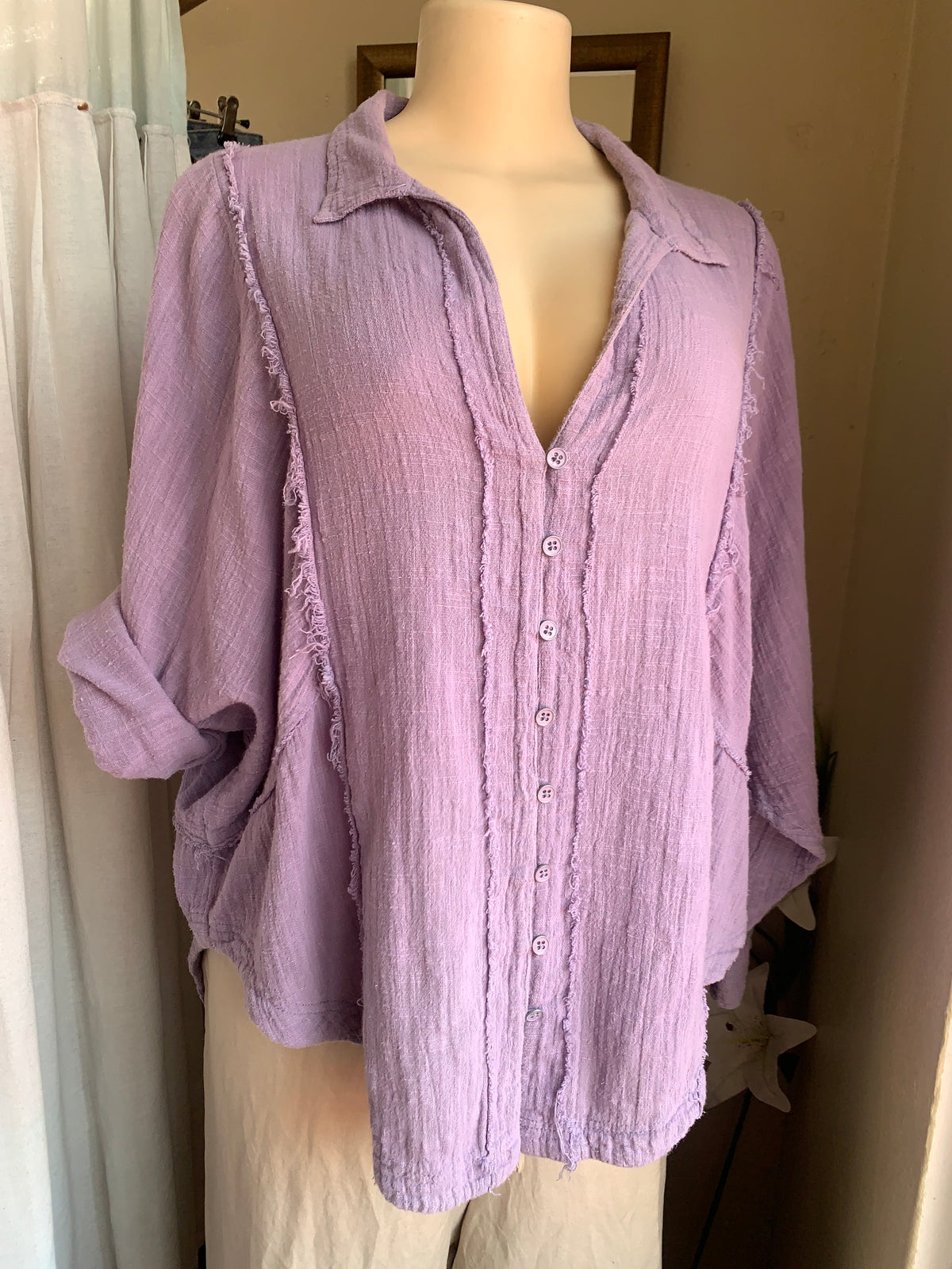 Cotton Lavender button down