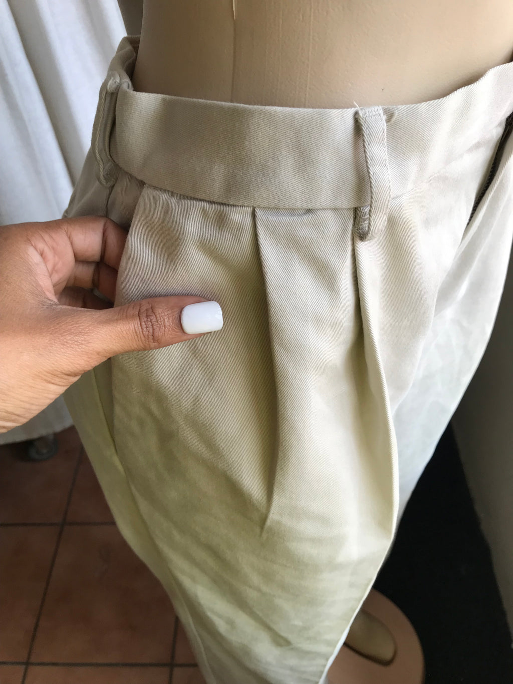 Vintage Cream tailored pants ::: w36 /XL ^^^