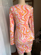 Load image into Gallery viewer, Funky retro style printed dress with torso cutout  s
