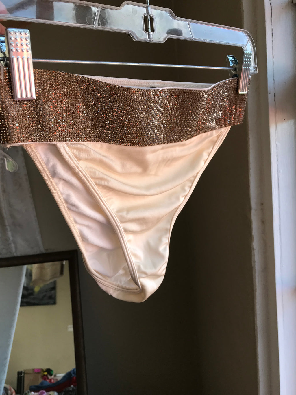 Cream gemstone bikini set Brazilian cut xs/S