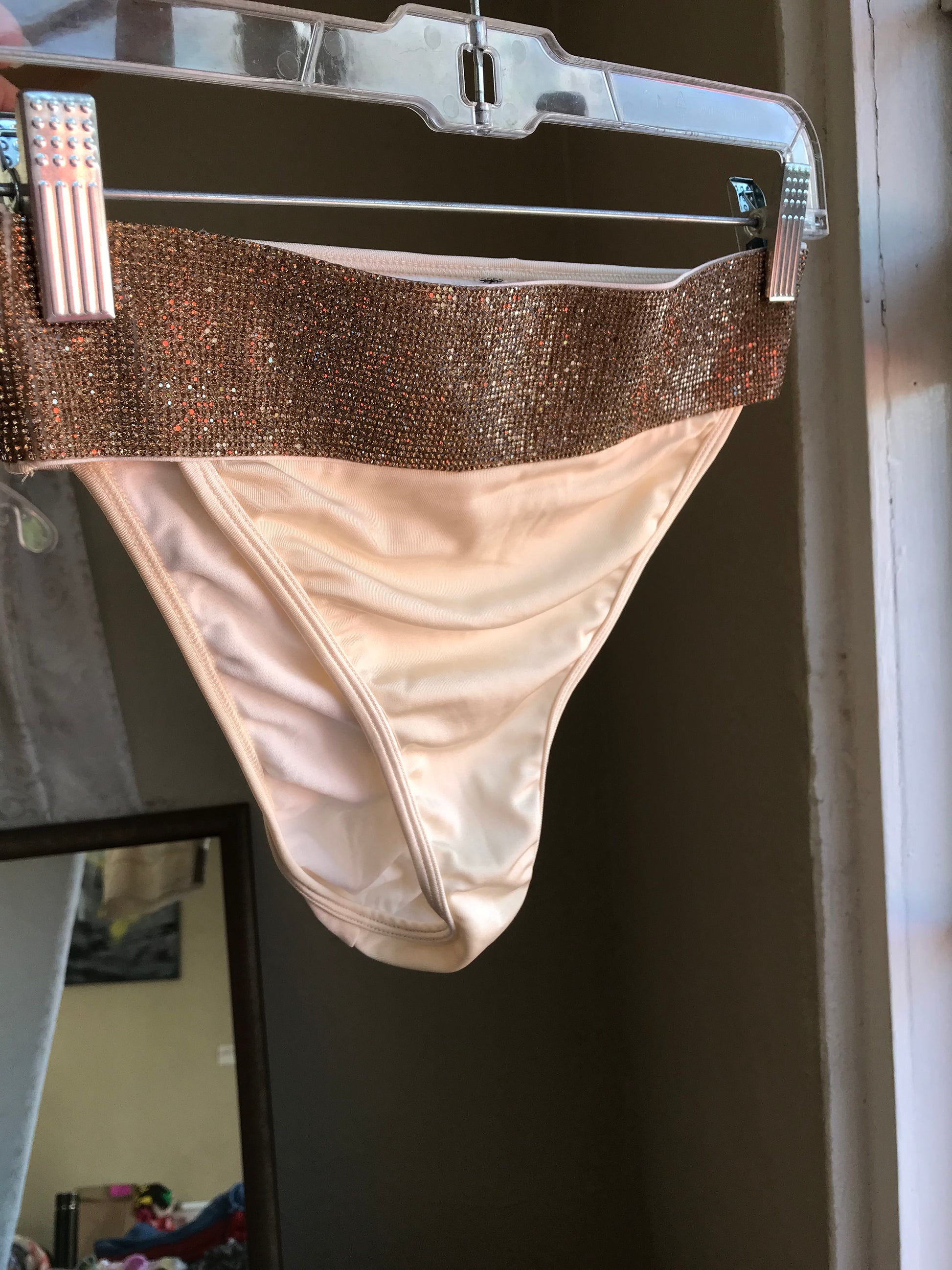 Cream gemstone bikini set Brazilian cut xs/S