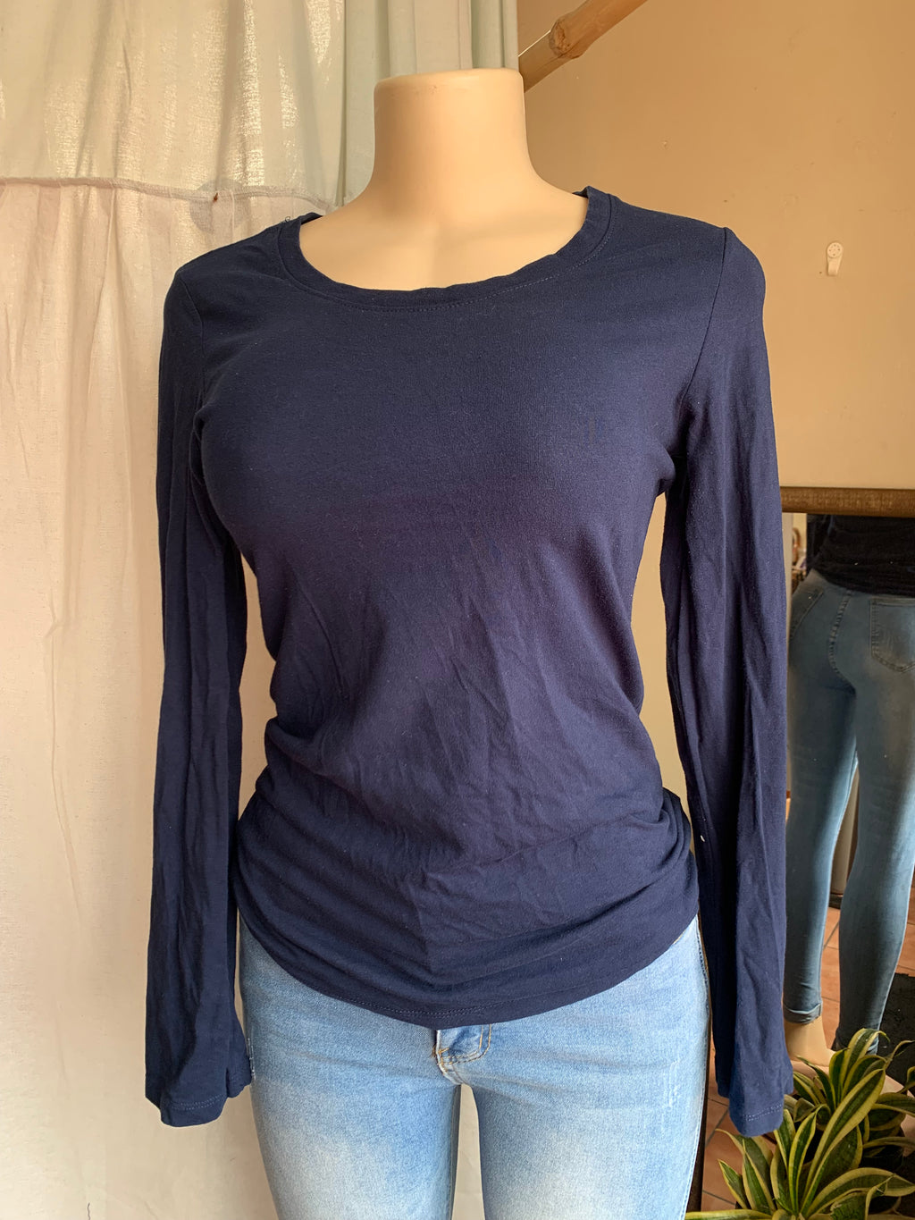 Navy Blue long sleeve tee … L