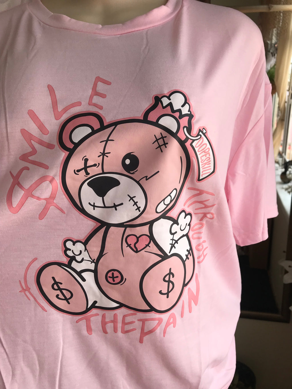 pink smile through the pain graphic tee ;;;