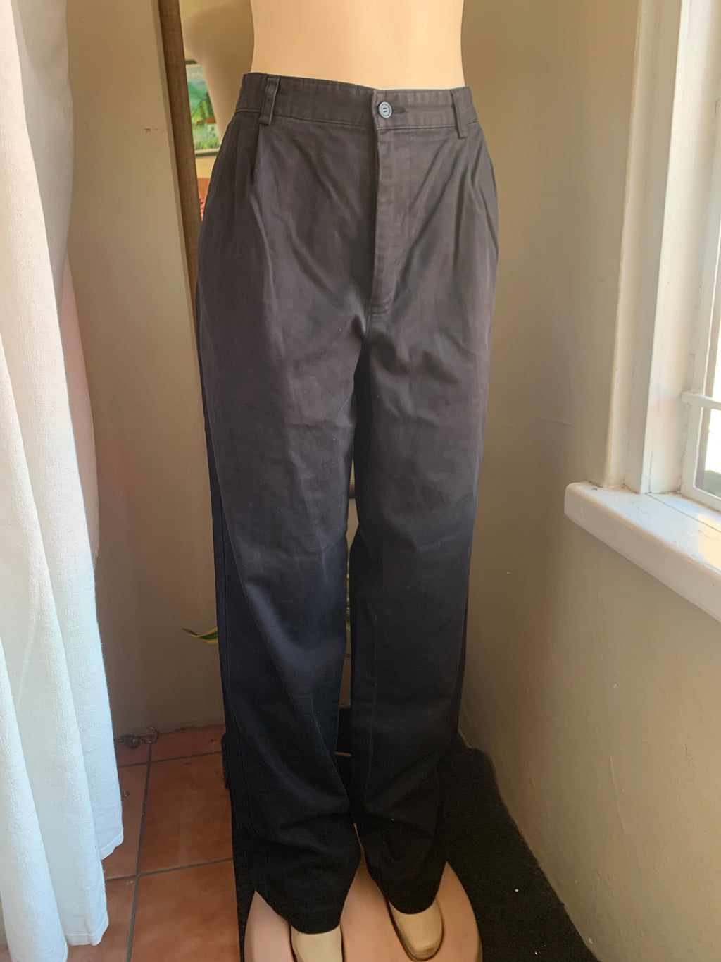 vintage black loose fit preppy pants ::: w32/ m