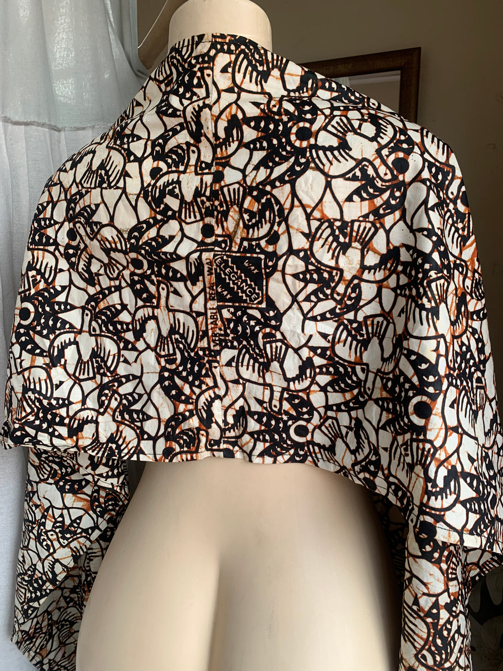 Brown African print cotton shawl ,,,