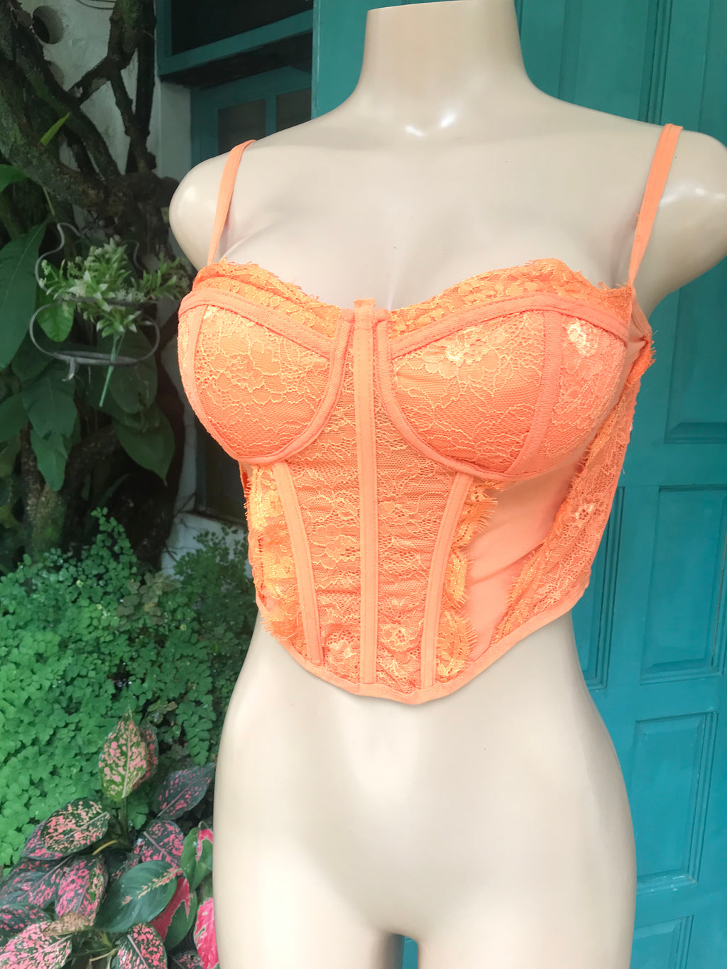 Orange corset spaghetti top... m