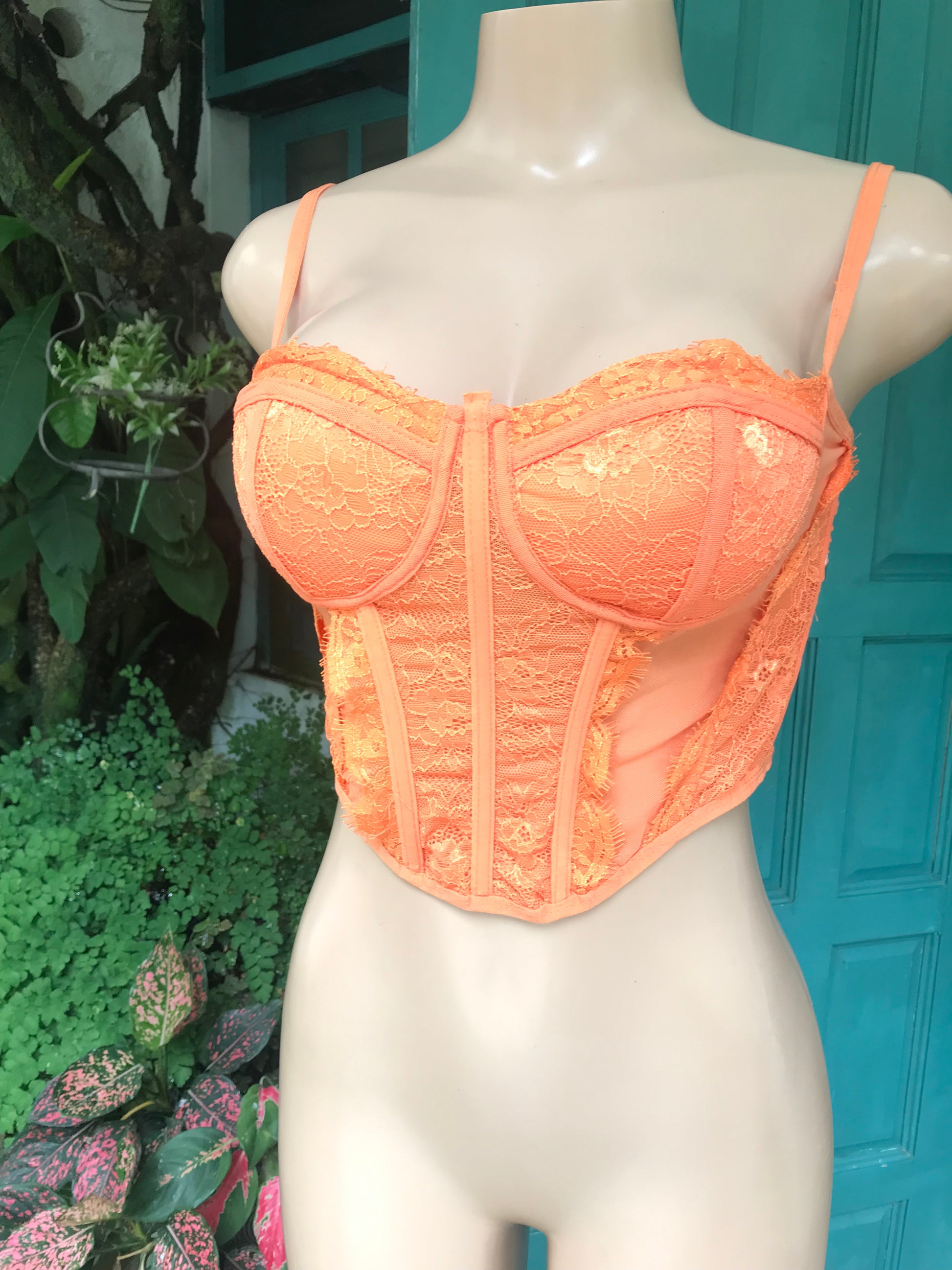 Orange corset spaghetti top... m
