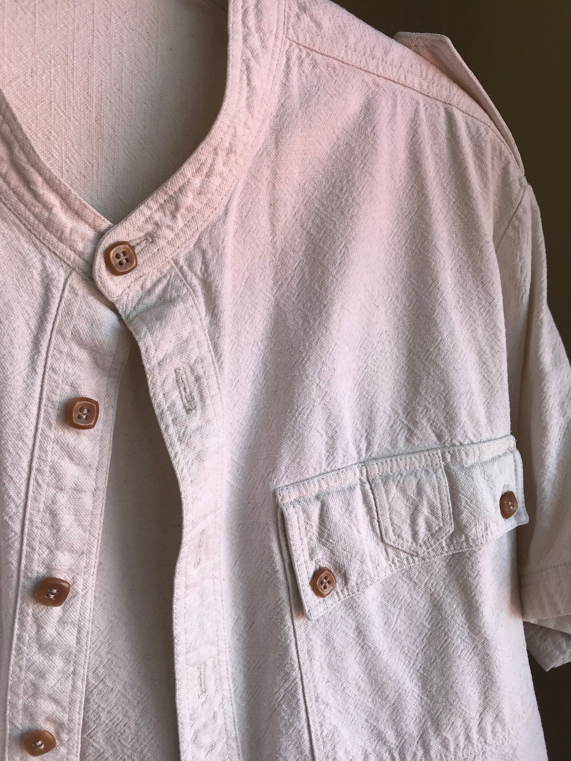 Vintage linen mens shirt Jamaica made - M/ L