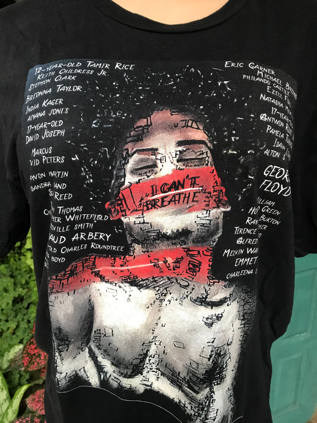 George Floyd 'I can't breathe' activist black tee... L ;;;