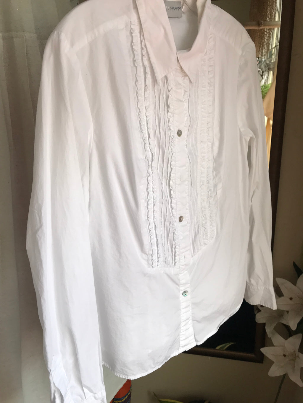quintessential white organic long sleeve shirt