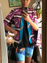 Load image into Gallery viewer, African blue purple slit sleeve statement jacket &gt;&gt;&gt; s
